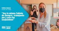 Fabiola Aubone votó y se mostró animada debido a la mayor participación de los sanjuaninos