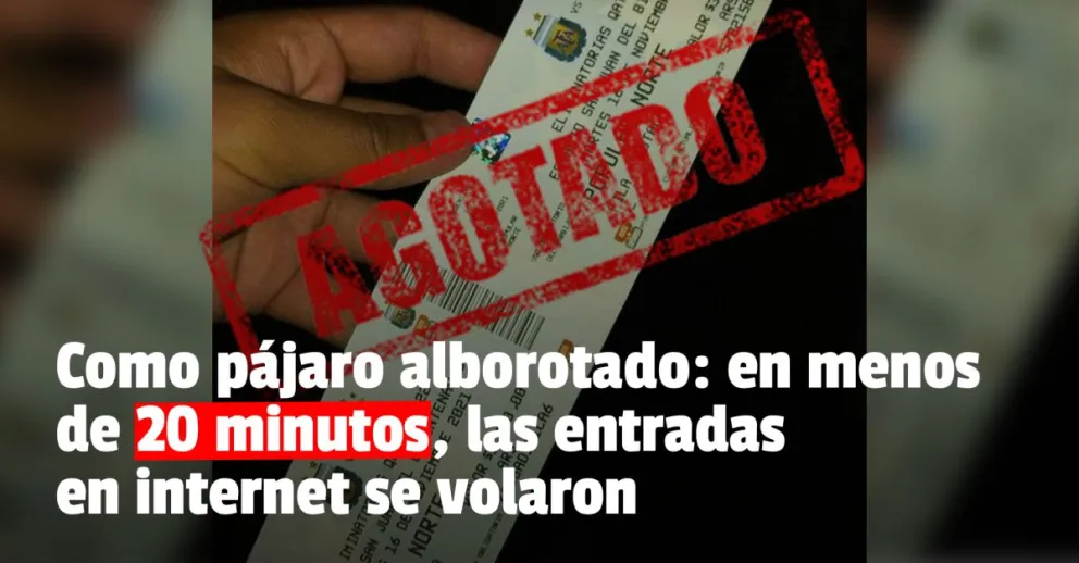 En menos de 20 minutos se agotaron las entradas por internet