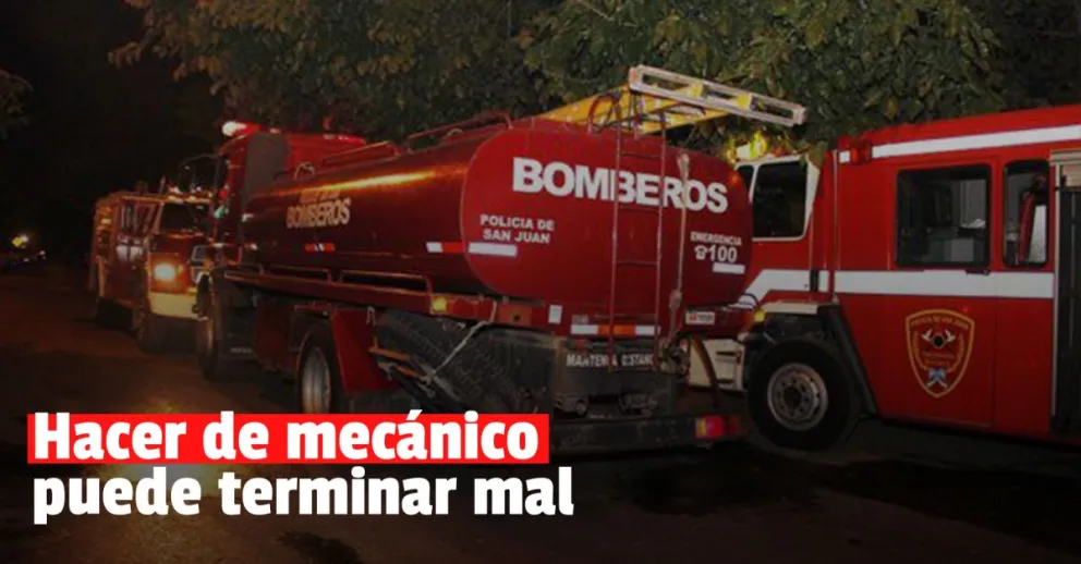 Un hombre arreglaba la moto y casi prende fuego la vivienda
