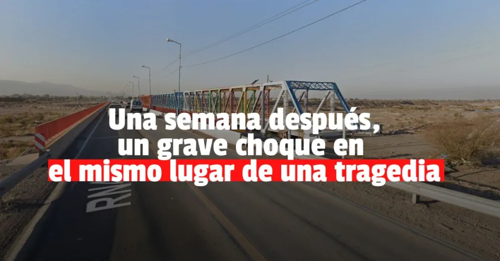 Otro fuerte choque a metros del puente de Albardón terminó con un hombre herido