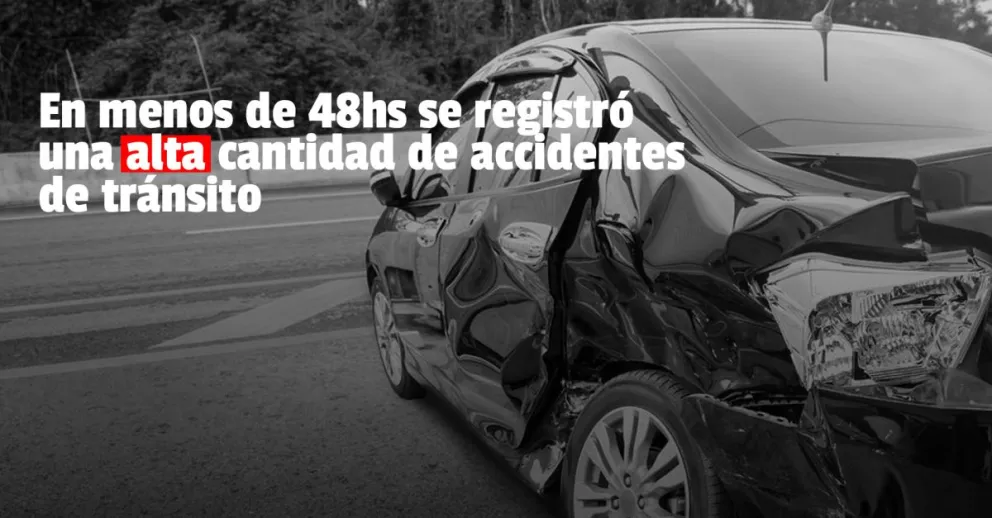 En menos de 48hs hubo cinco vuelcos y seis choques en la provincia