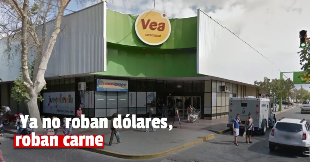 Una pareja intentó robar carne y otros productos de un conocido supermercado