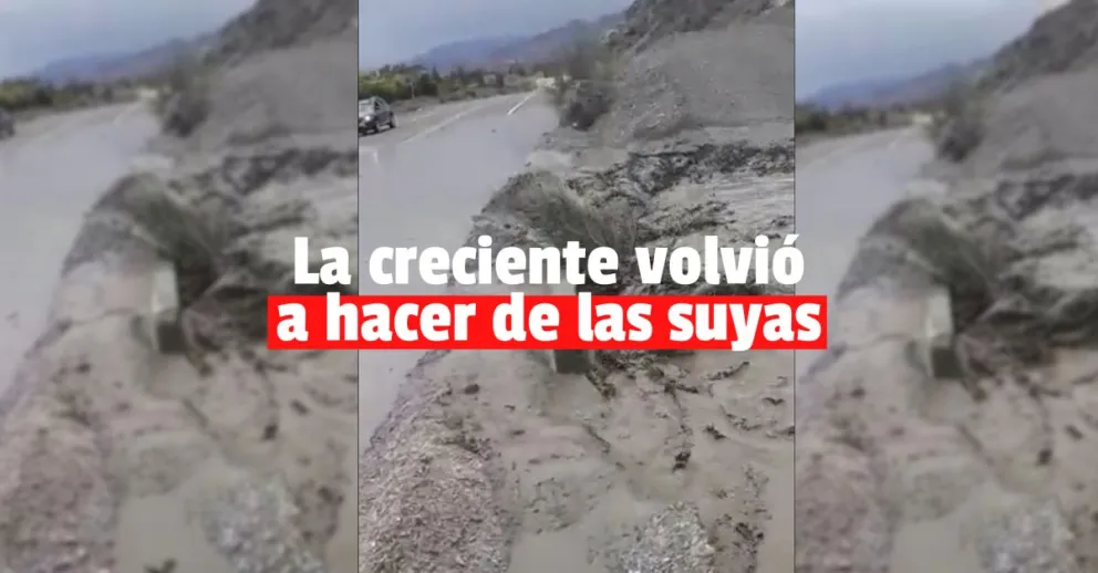 La creciente bajó con fuerza en Calingasta