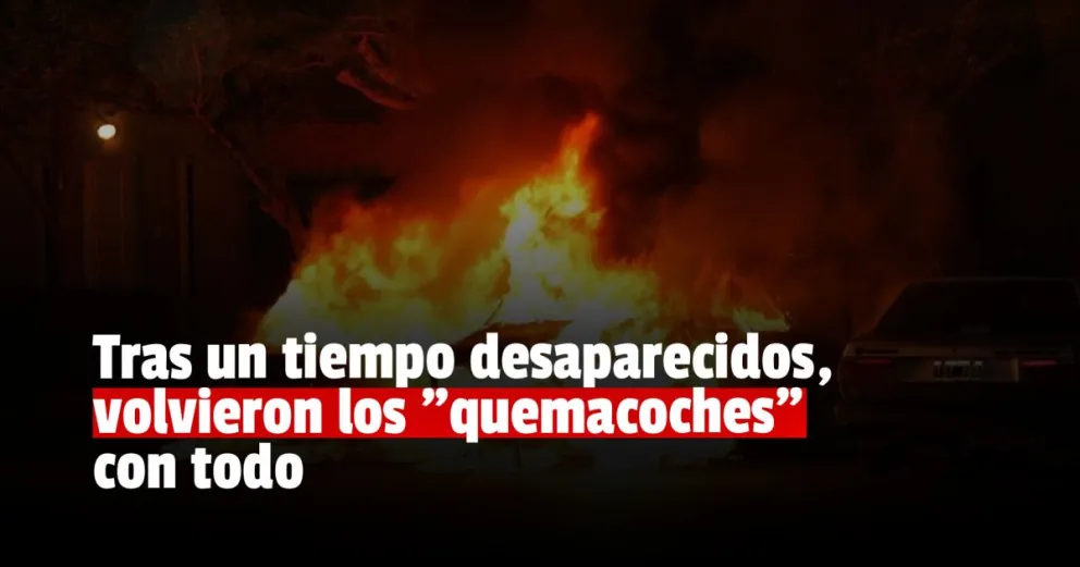 Un mega ataque de los quema coches dejó tres autos totalmente incinerados