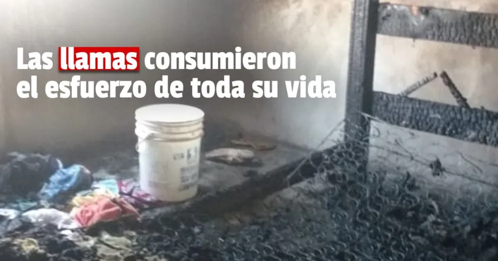 Un incendio dejó con lo puesto a un anciano de Cochagual