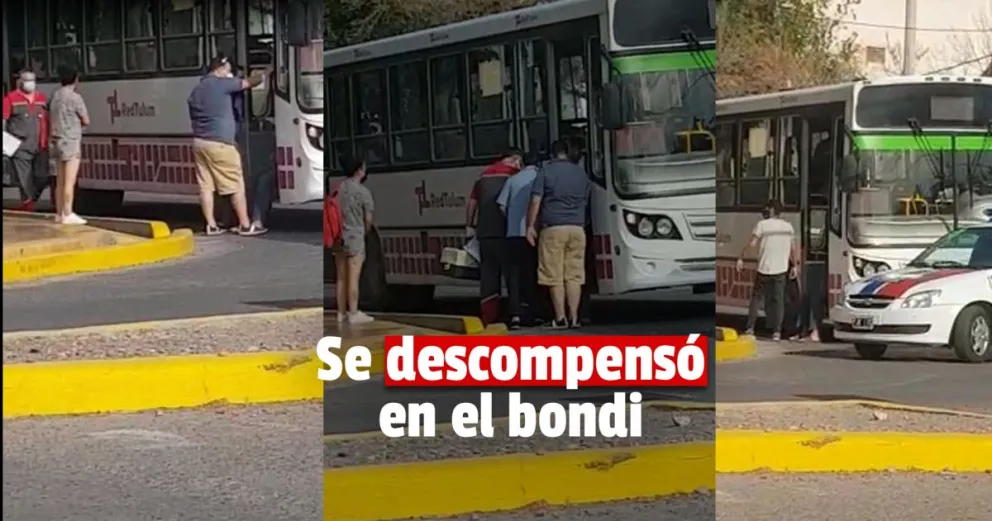 Por las altas temperaturas, un hombre se descompensó en el colectivo