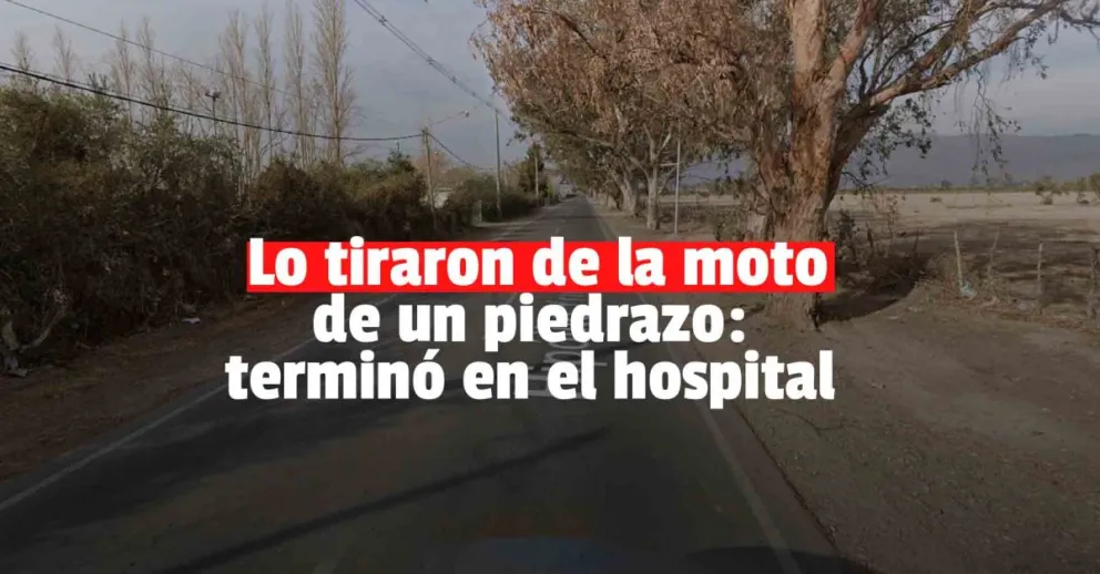 Iba en moto, le tiraron una piedra y cayó ¿Querían robarle?
