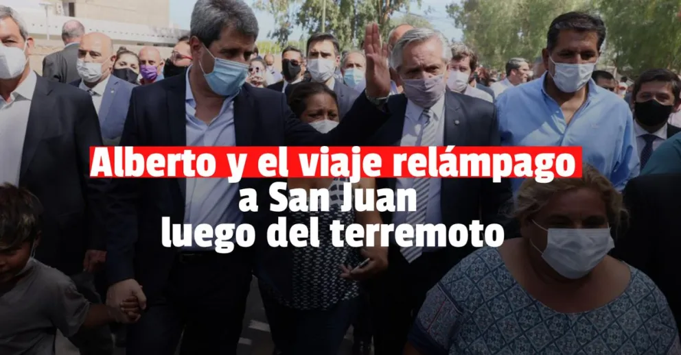 El viaje relámpago del presidente el día después del terremoto
