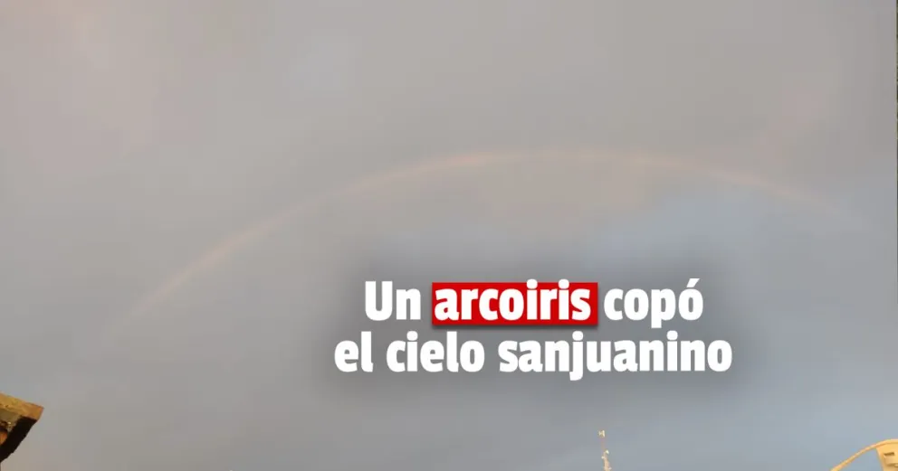 Un arcoiris sorprendió a las sanjuaninos durante la tarde de este sábado