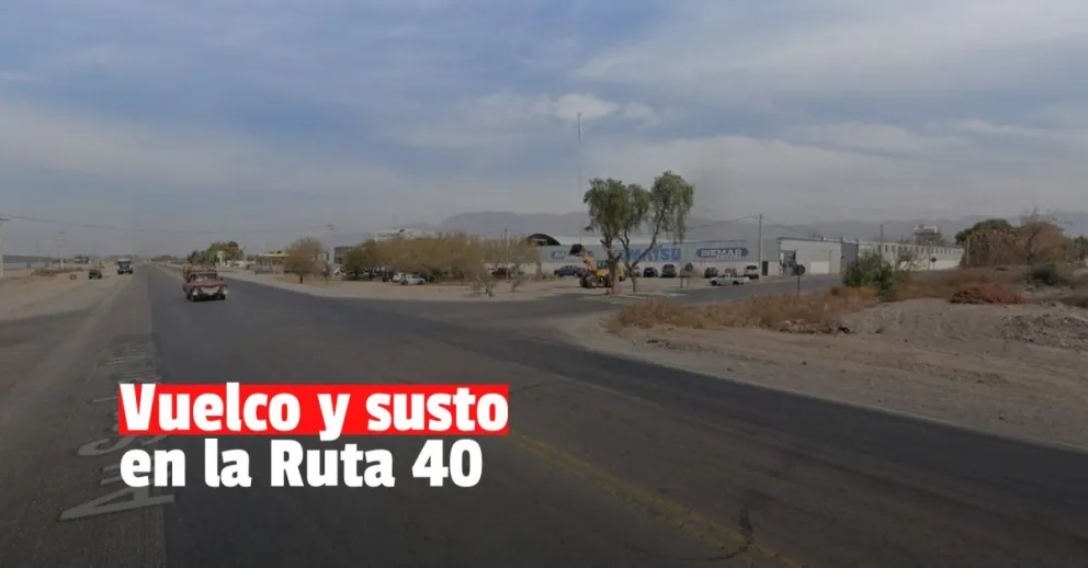 Perdió el control del auto y terminó volcando en la Ruta 40