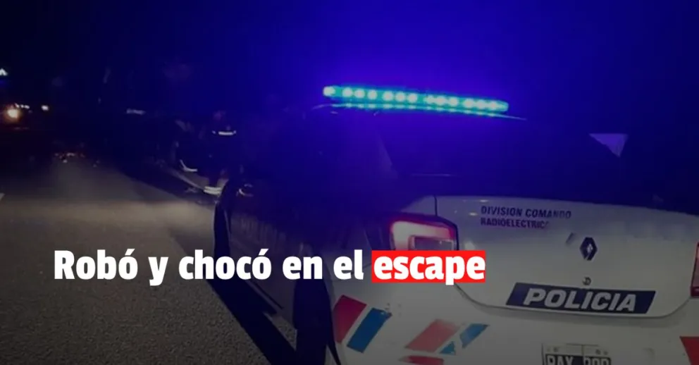 Un menor robó un celular y terminó chocando cuando quiso escapar