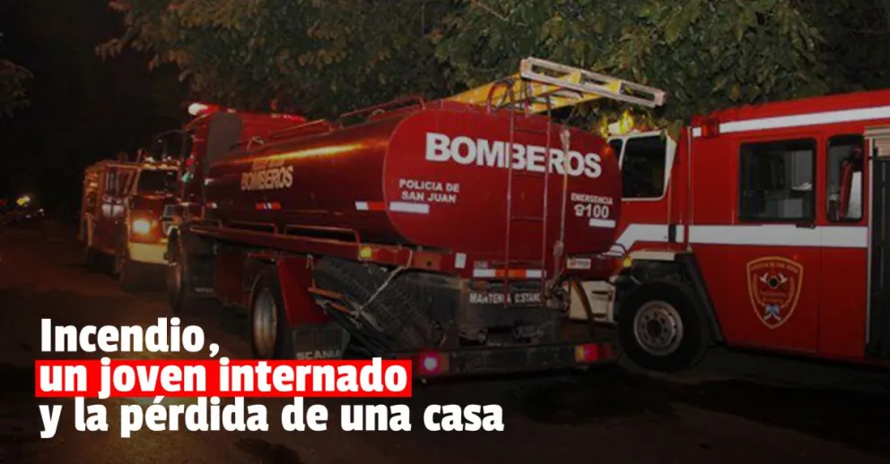 Un joven terminó internado tras un incendio en su casa