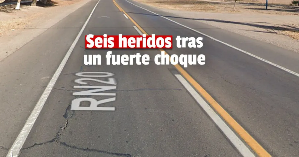 Dos vehículos colisionaron en la Ruta 20 y los ocupantes fueron hospitalizados
