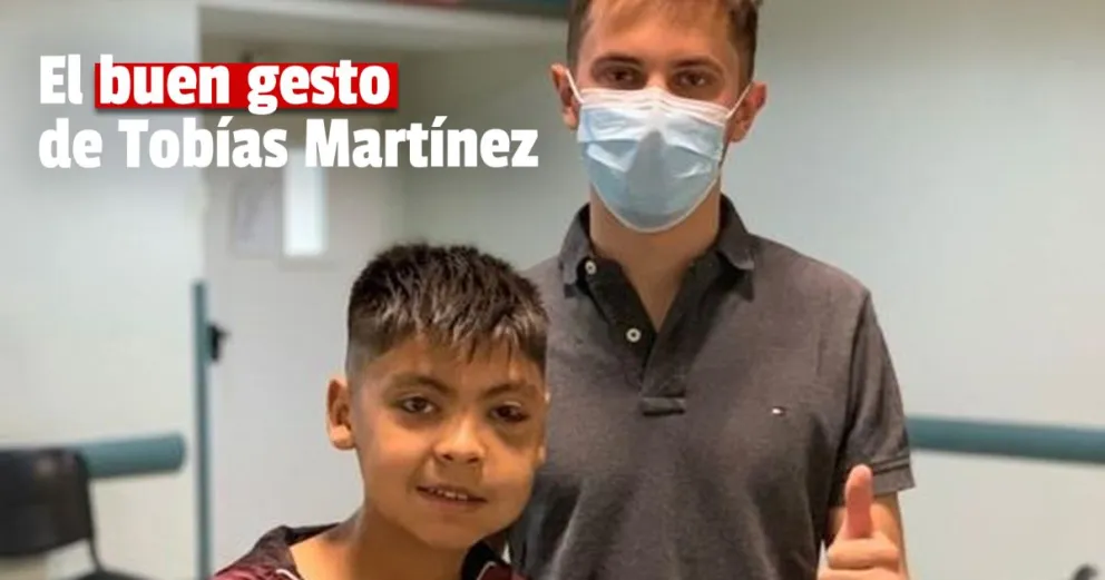 Tobías Martínez visitó a Tiziano en el hospital, el pequeño que se accidentó en el autódromo