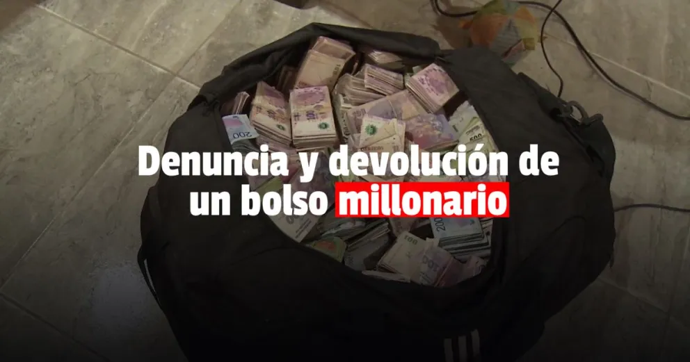 Encontró un bolso con una suma millonaria de dinero y lo denunció a la policía