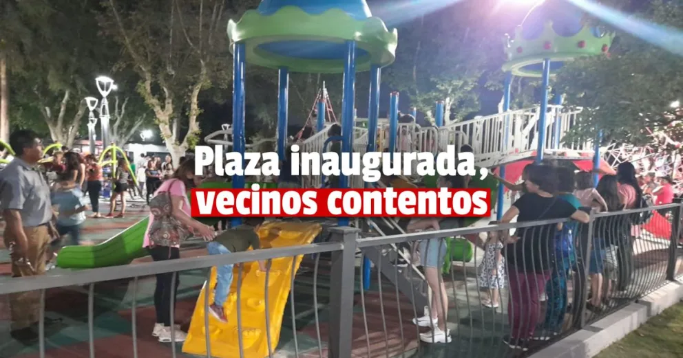 Quedó inaugurada la plaza de Santa Lucía: la fuente fue la vedette de la noche 