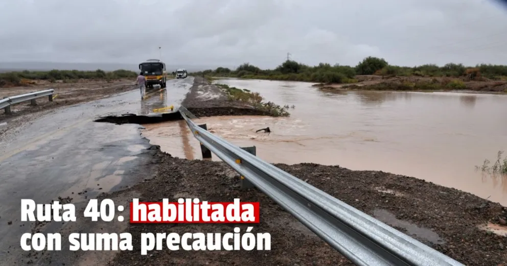 Tras la fuerte creciente, habilitaron el tránsito en la Ruta 40 norte