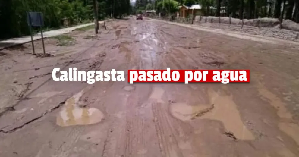 Lluvia torrencial en Calingasta