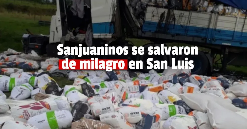 Impresionante choque entre camiones en San Luis involucró a una familia sanjuanina