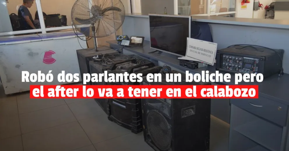 Se robó los parlantes de un boliche y terminó detenido 
