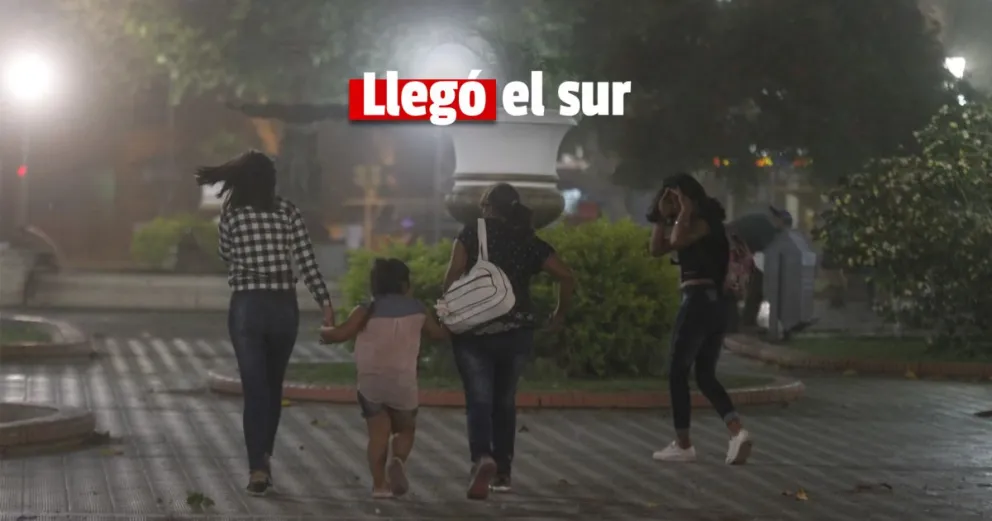 Tierra y fuertes ráfagas de viento Sur azotan a la provincia  