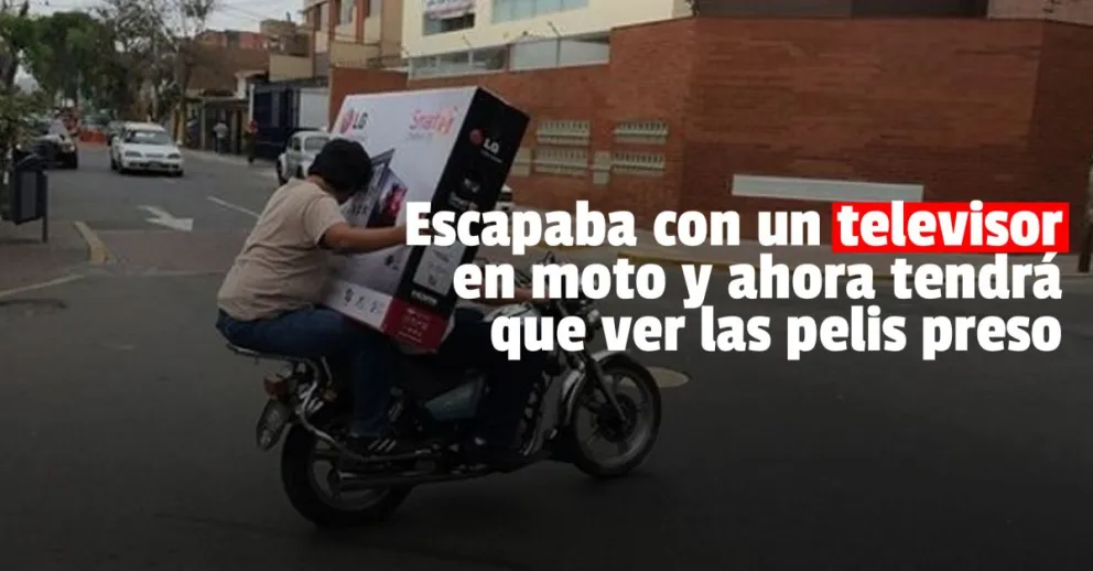 Lo atraparon cuando intentaba escapar con una TV