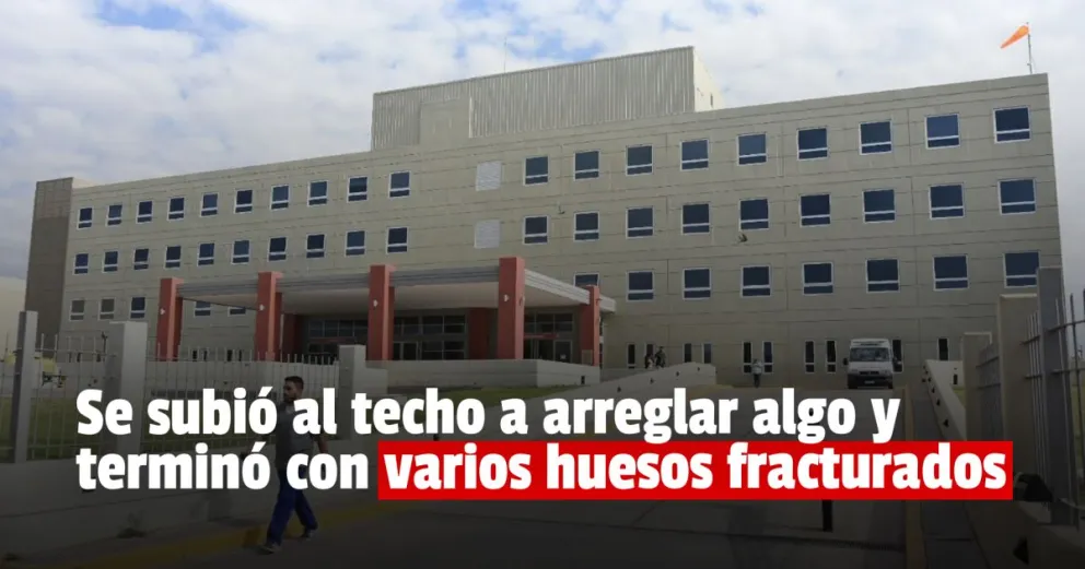 Se cayó del techo y se quebró varios huesos 