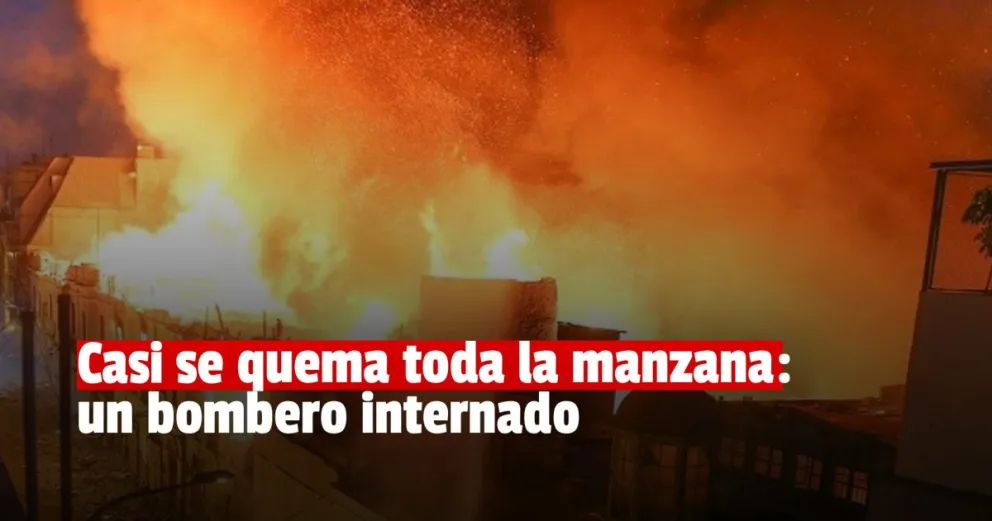 Se prendió fuego un predio y un bombero terminó internado