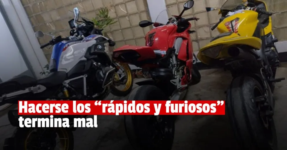 Motociclistas quisieron escaparse de la policía y terminaron detenidos