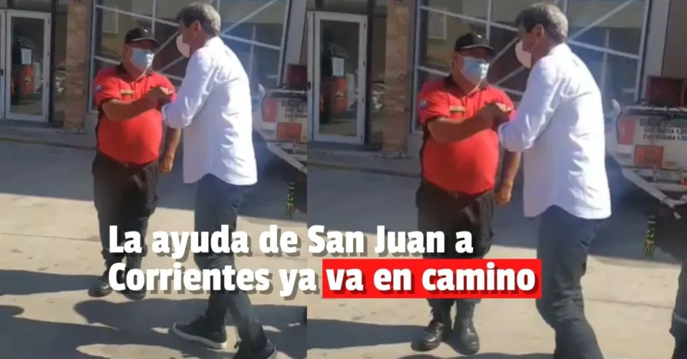 Uñac despidió al personal que irá a ayudar en Corrientes