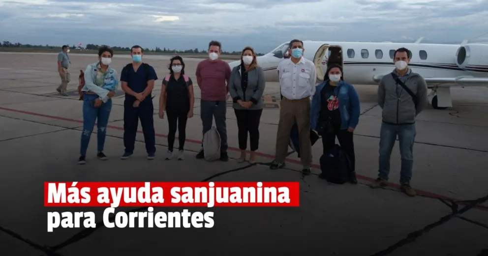 El segundo grupo de profesionales sanjuaninos ya salió rumbo a Corrientes