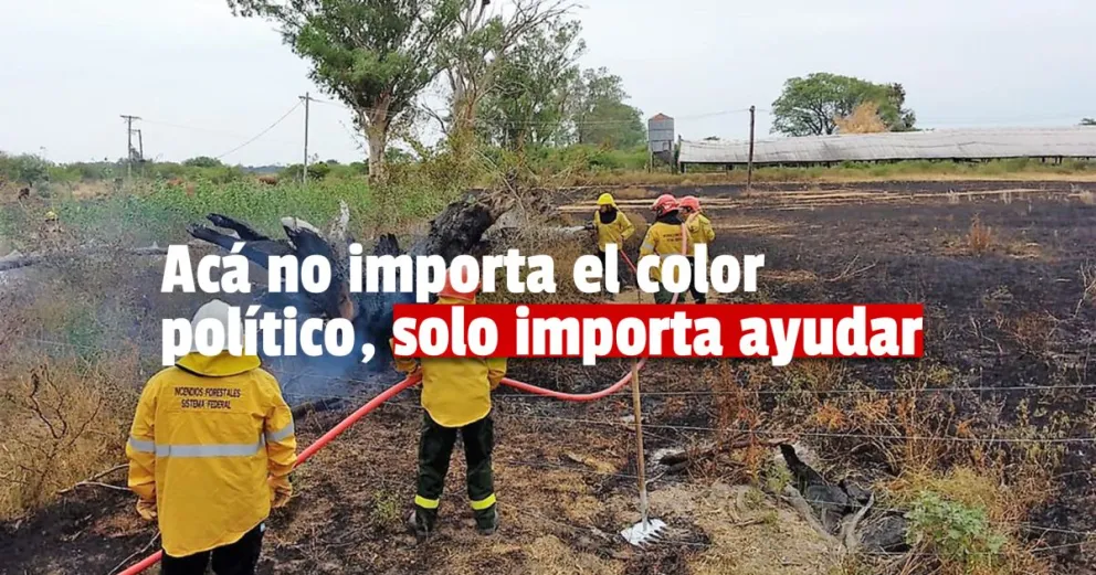 Fotos: los bomberos sanjuaninos combaten el fuego en Corrientes