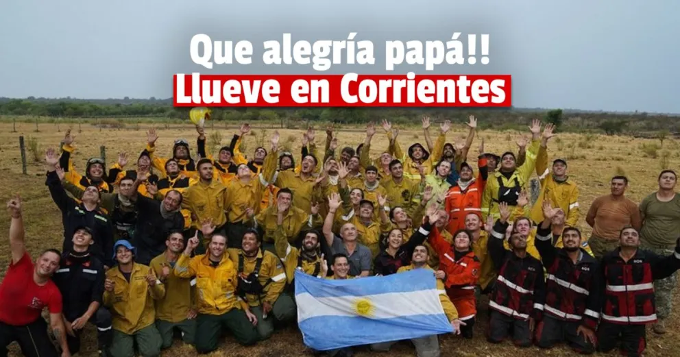 Llegó la lluvia a Corrientes y desató la alegría de los bomberos