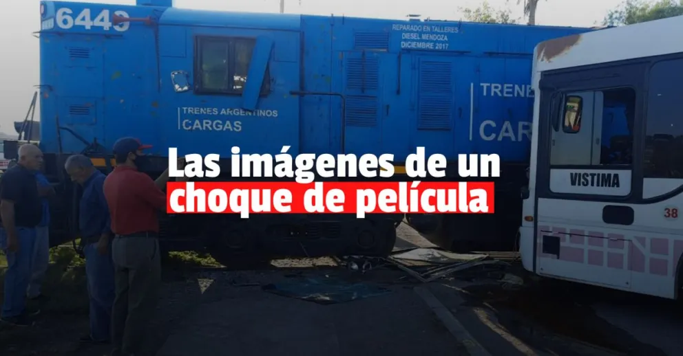 Las impactantes imágenes del choque entre el colectivo y el tren 