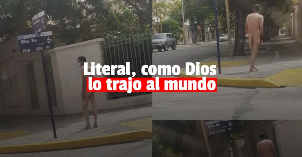 Un nudista se paseó en pleno microcentro sanjuanino