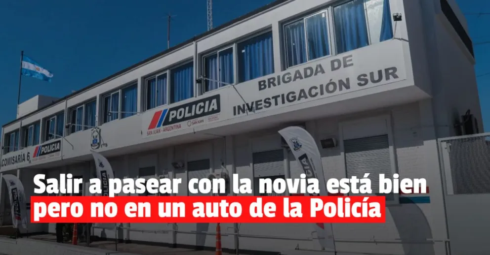 Un comisario salió a pasear con su novia en un auto policial 