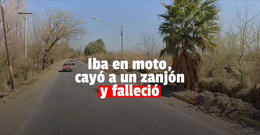 Un hombre falleció tras chocar con su moto y caer a un zanjón