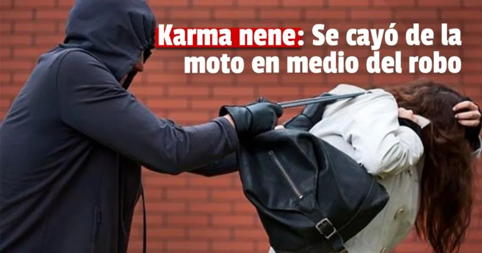 Agredió a una mujer para robarle y al escapar se cayó de la moto