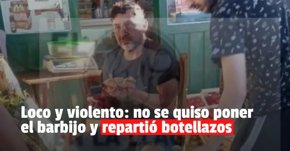Le pidió que se ponga el barbijo, estalló de bronca y le dio un botellazo en la cabeza 