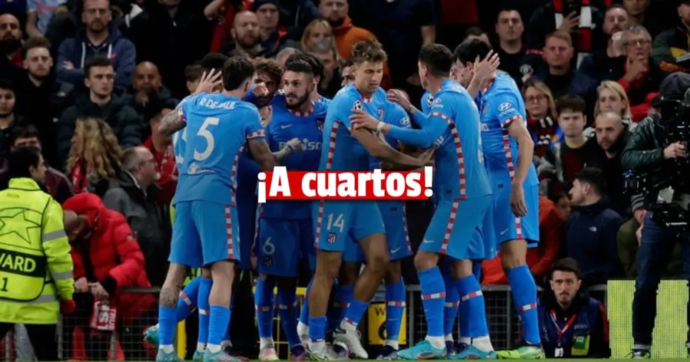 Atlético de Madrid se impuso ante Manchester United y clasificó a los cuartos de final de la Champions League