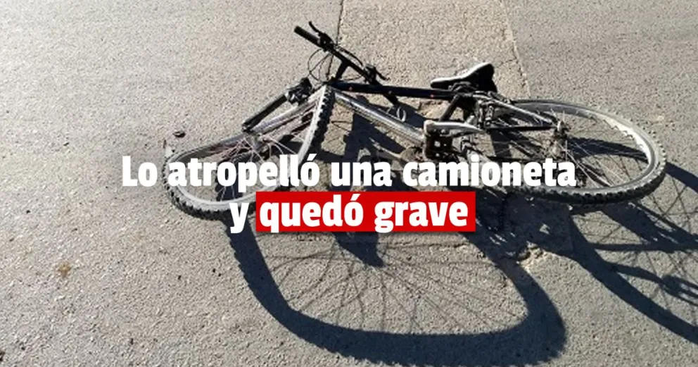 Un ciclista fue chocado por una camioneta y quedó grave 