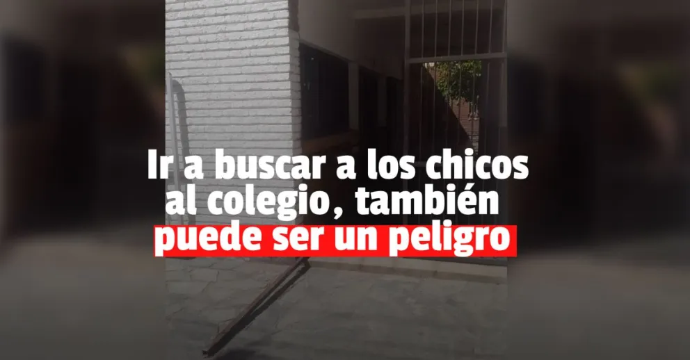 Se le cayó un portón encima cuando iba a buscar a su hijo a la escuela 