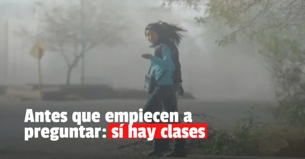 Pese al alerta por viento, las clases son normales en el turno tarde
