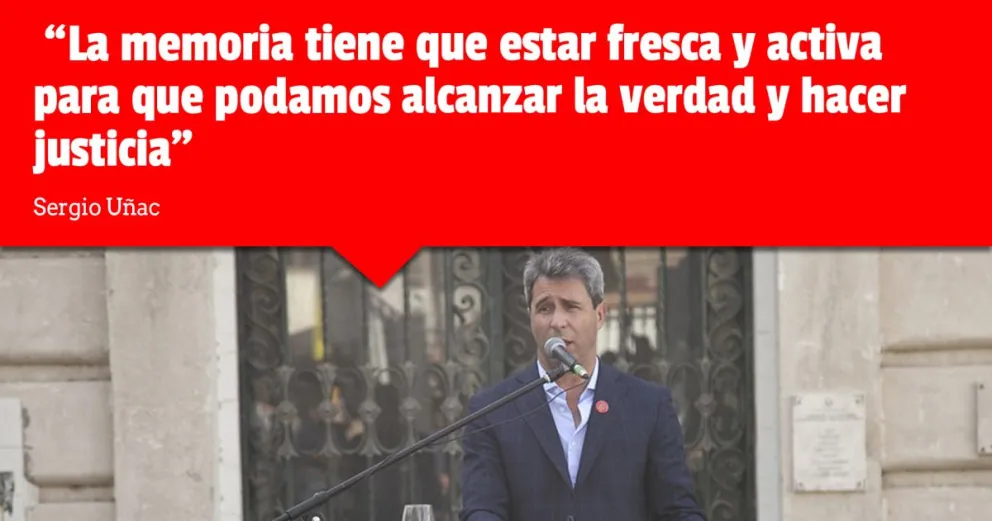 En un emotivo acto, Sergio Uñac recordó a los desaparecidos y víctimas del último Golpe Cívico-Militar