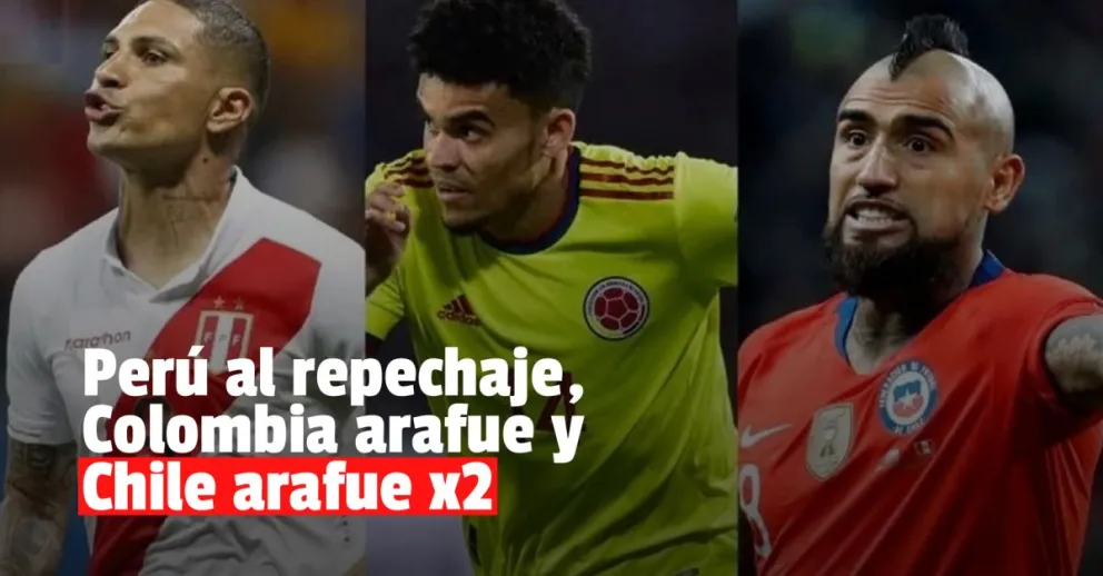 Perú va al repechaje, Chile y Colombia, afuera
