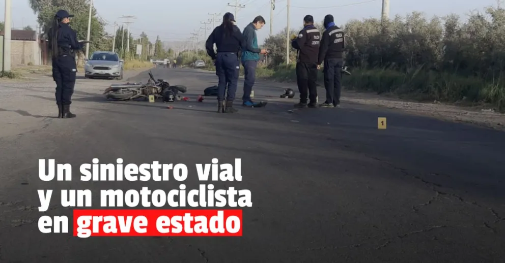 Un motociclista quedó en grave estado tras chocar con un auto