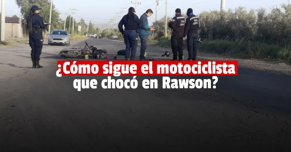 Sigue delicado el motociclista que chocó en el límite de Rawson y Pocito 