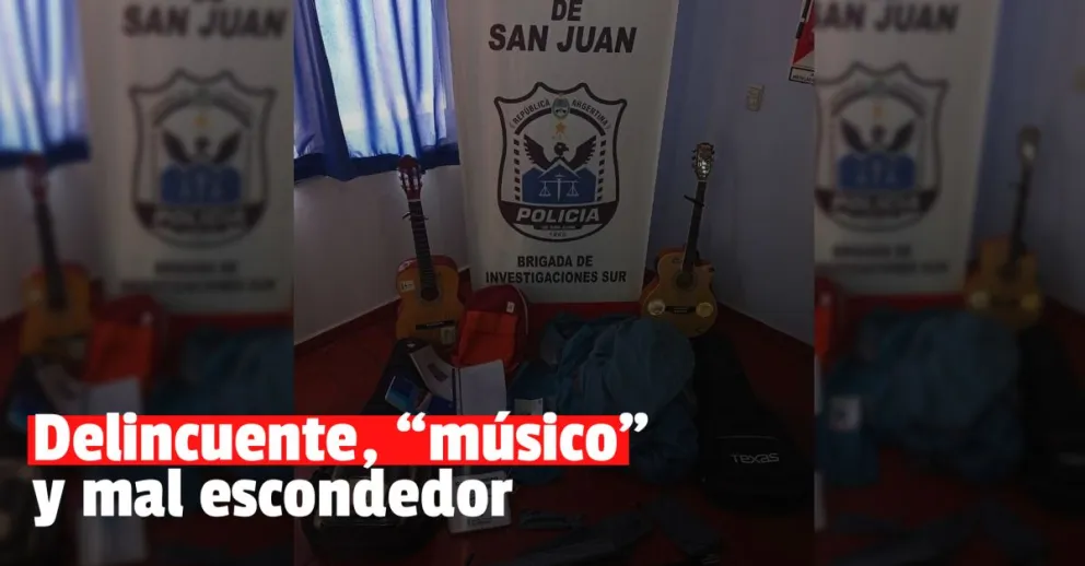 Un delincuente robó instrumentos musicales y los escondió en el techo de una casa