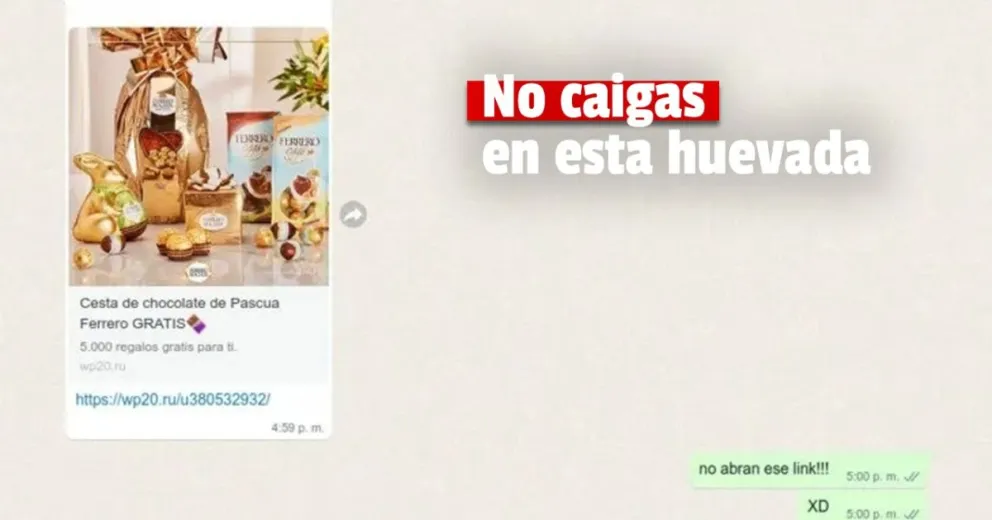 "Huevo de Pascua gratis": la estafa por WhatsApp de Semana Santa