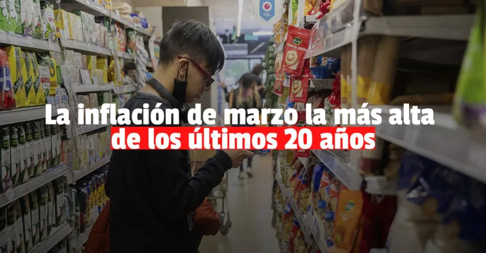 La inflación de marzo fue de 6,7% y es la cifra más alta en los últimos 20 años